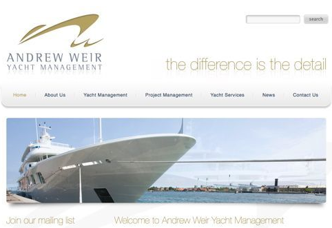Image for article Andrew Weir Yacht Management new website live